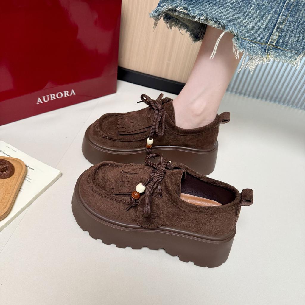 Leather Thick-soled Small Man Increases Height, Fashionable Autumn New Matte Retro Single Shoes