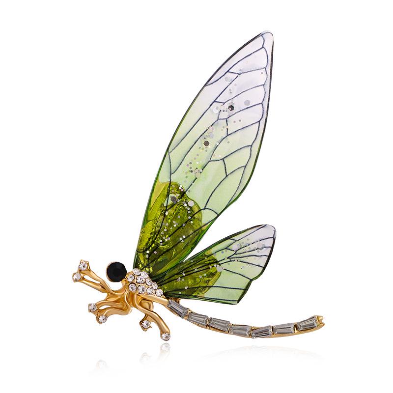 European-American Retro Dragonfly & Bee Rhinestone Brooch Pin