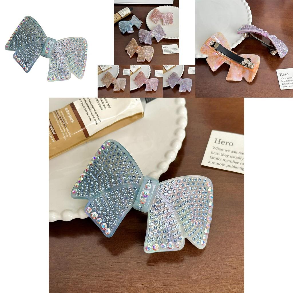 Trendy Rhinestone Bow Knot Acetate Hair Clip High-end Hair Accessory For Women