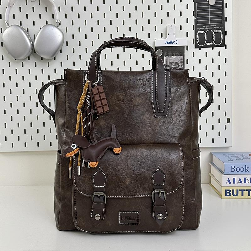 Schoolbag new bag women's retro backpack commuter backpack versatile schoolbag rear backpack fashion women's bag going out small schoolbag