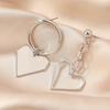 2022 Korean Fashion 18k Gold Plated Rhinestone Heart Shape Earrings Purple Crystal Heart Drop Earrings for Women