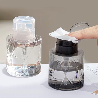 220 ml verschließbare, leere Pumpspender-Nachfüllflasche, Nagelmanikürereiniger, Make-up-Entferner-Behälter, Pressflasche