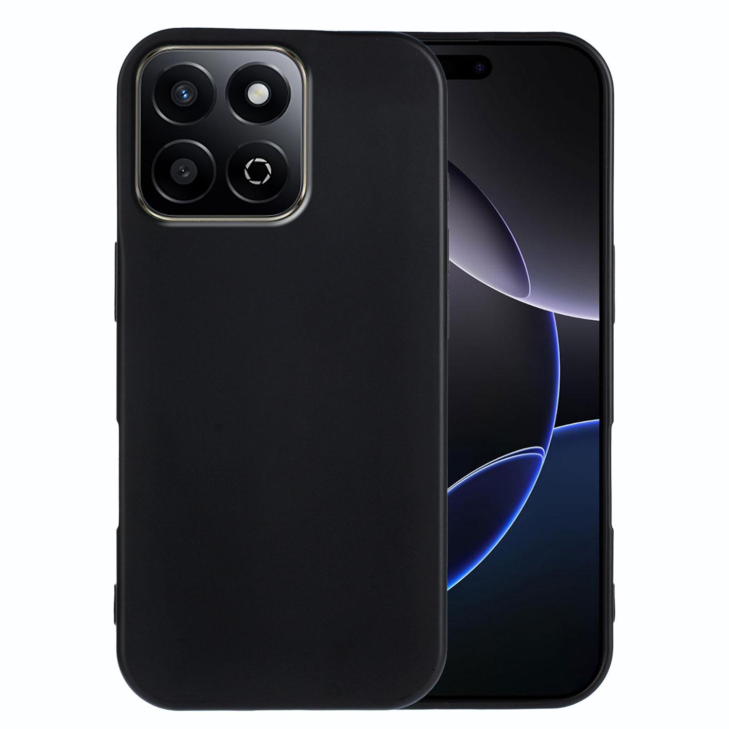 

For Honor X7c 4G/Honor Play 60 Plus 5G/Honor Play 9T/Honor 200 Smart 5G TPU Case Soft Matte Anti-fingerprint Phone Back Cover Black