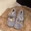Fairy Wind Lamb Wool French Wool Shoes Female 2025 Winter New Sole with Mary Jane Doudou Cotton Shoes