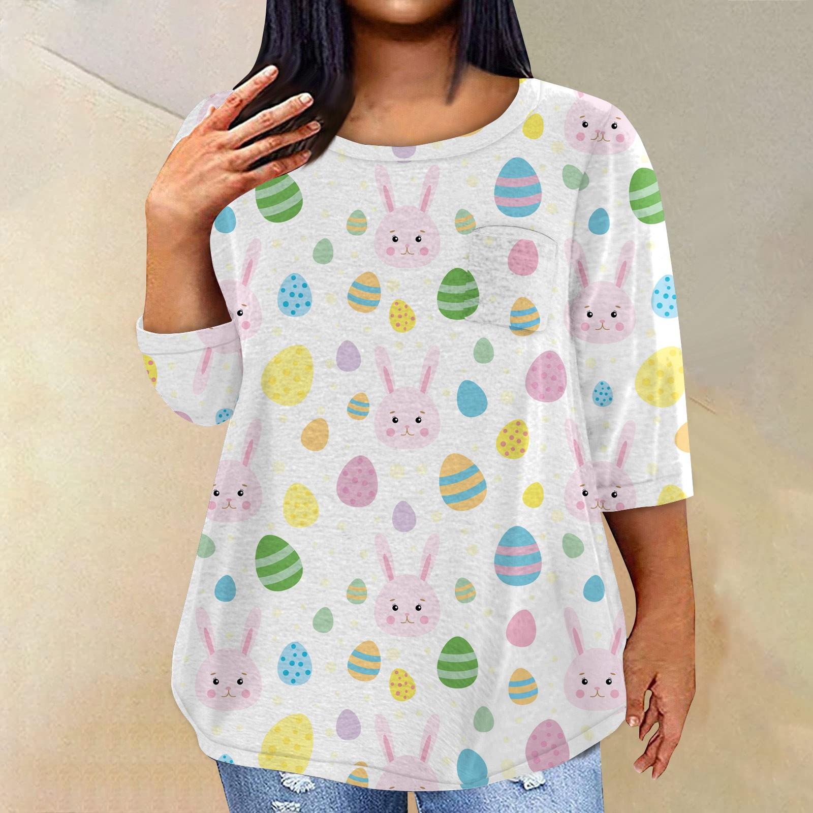 

Женский модный повседневный пуловер с круглым вырезом и рукавом три четверти с принтом, топ с рукавами 4/3 XXXL белый