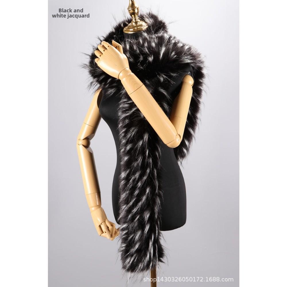 Herbst und Winter Imitat Pelzkragen Imitat Fuchspelz Waschbärpelz Schal Verlängert Dick Schal Warmer Schal Schal Pelzkragen