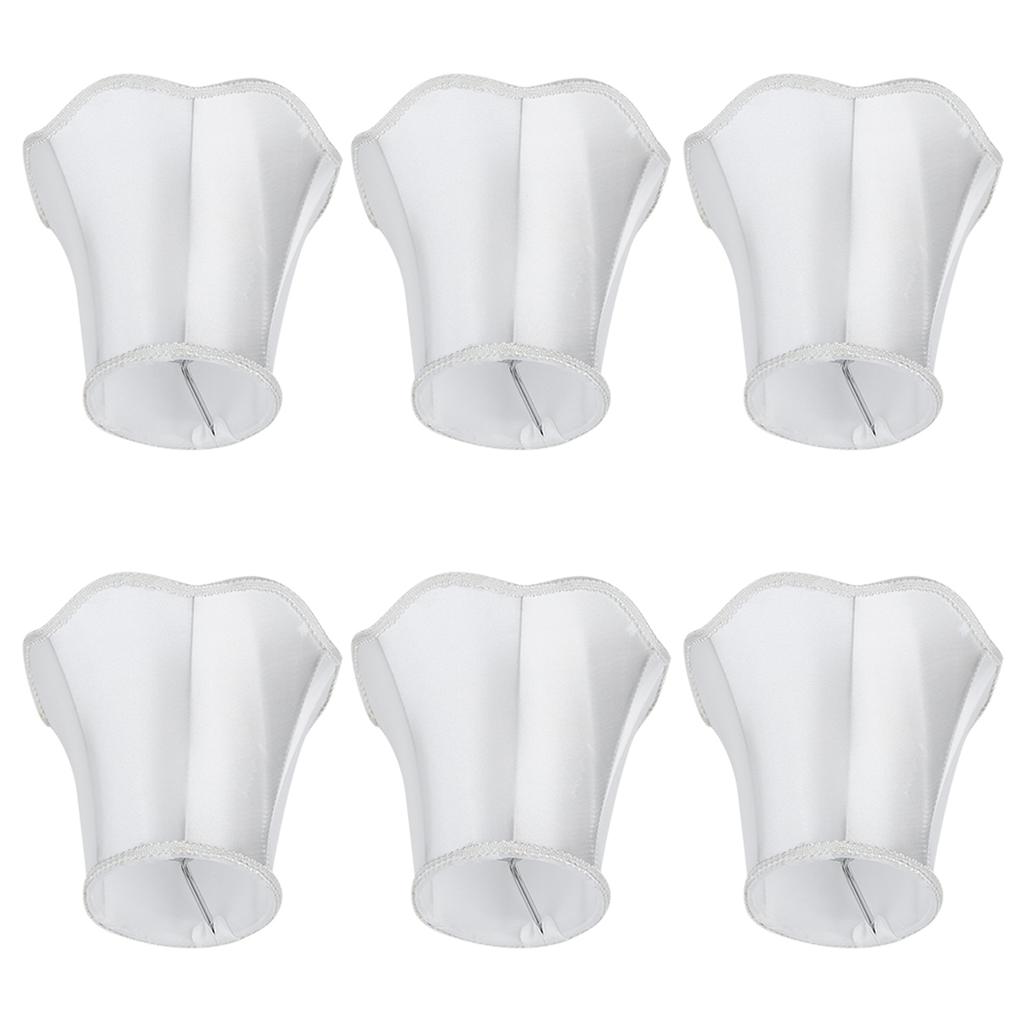 6Pcs European Modern Chandelier Fabric Lampshade Wall Lamp Cover Light Fittings White