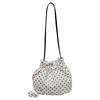 Women's Polka Dot Drawstring Shoulder Bag - Large Capacity Pleated PU Leather Crossbody for Fashion & Commute