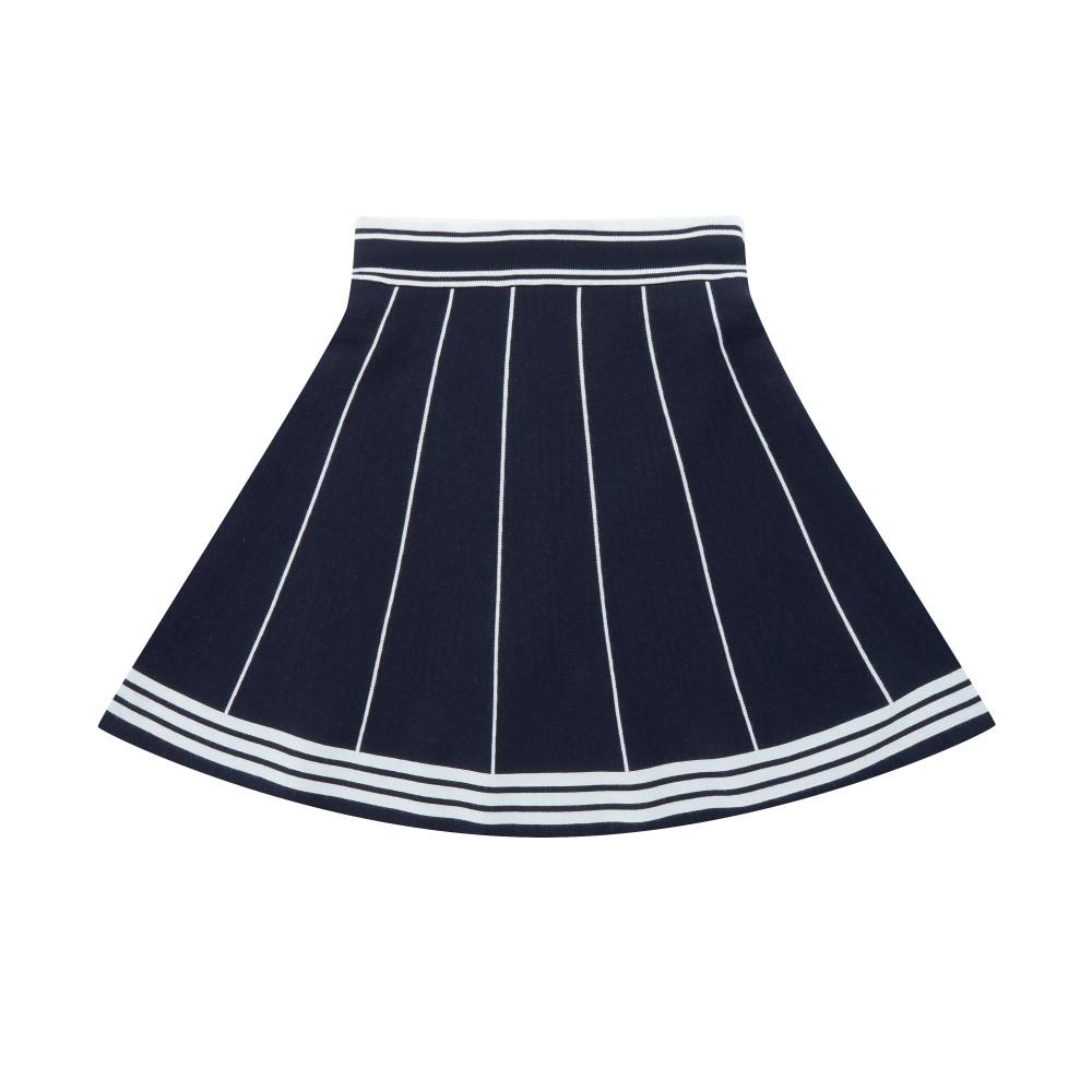 MARTINE GOLF Double Weaving Knit Skirt_Navy