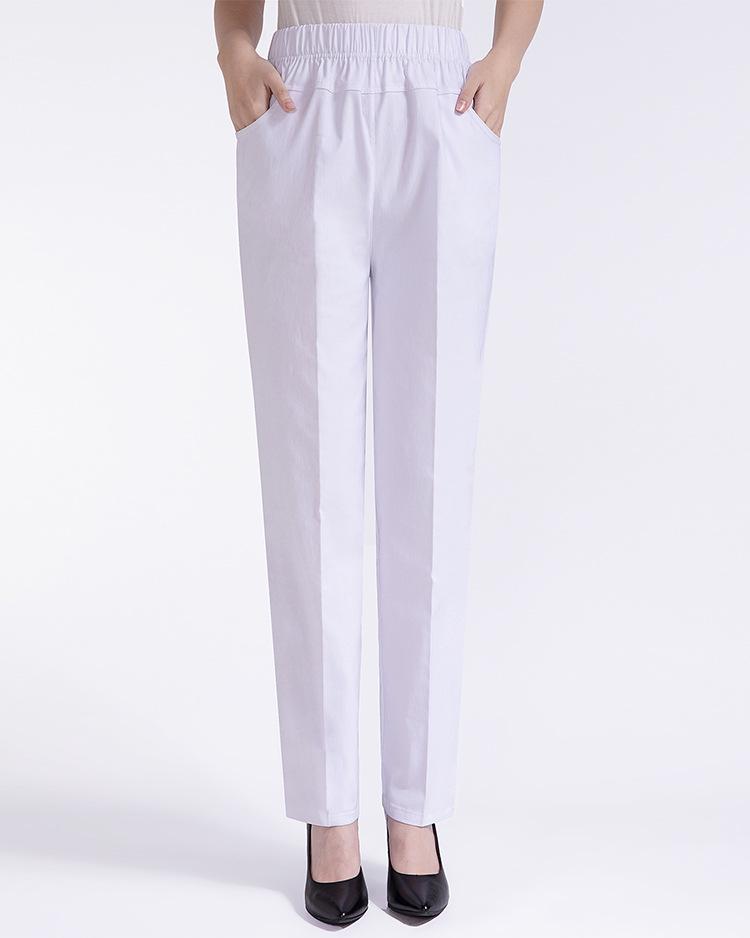 

Летние брюки с высокой посадкой, свободного кроя, повседневные, стрейч, для женщин среднего и пожилого возраста 5XL белый