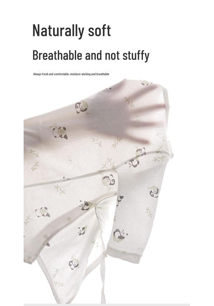 Baby Onesie: Double-Layer Belly Protection, Pure Cotton, Boneless, Long Sleeve for Spring, Autumn, Summer, & Air-Conditioned Rooms