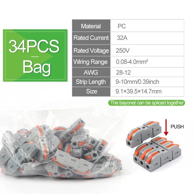DIY GO Quick Splicing Multiplex Butt Wire Connector Compact Electrical Cable Terminal Block Home Wiring Connectors Junction Box