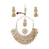 Tone Kundan Choker Necklace Earring Maangtikka & Ring Set For Women