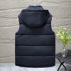 Down Cotton Waistcoat Men's Autumn and Winter Jacket Trend of Thickening Vest Shoulders Large Size Cotton Hooded Shirt Horse Jacket
