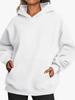 European and American Women's Casual Loose Solid Color Plus Velvet Hooded Sweatshirt - New Autumn/Winter Style