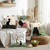 Bench Kitties Cushion Cover Short Plush Double-Sided Printing Home Machine Washable In Warm Winter Pillow Cover