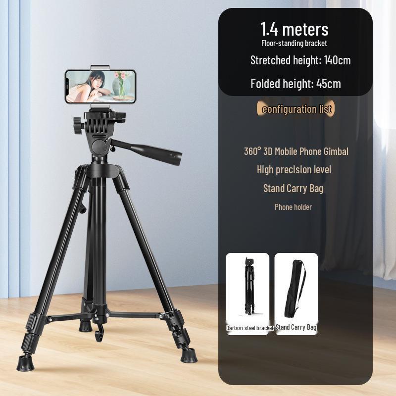 

2024 Dual Phone & Camera Tripod for Professional Streaming & Outdoor Use