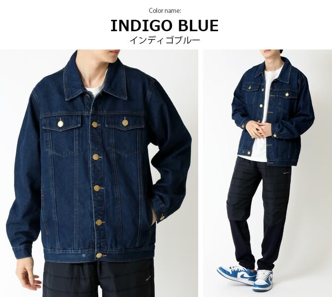 Arcade Denim Jean American Street Size L to Indigo Blue Men's Jacket, Jacket, Blouson, Coverall, Casual, Style, (equivalent M),