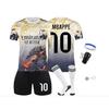 2025/2026 Real Madrid Mbappe N°10 Ensemble Maillot de Football Enfant Noir/Jaune