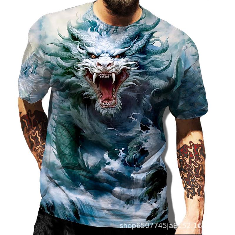 Dragon Series 3D Printed Men's Casual Short Sleeved T-shirt Men's T-shirt