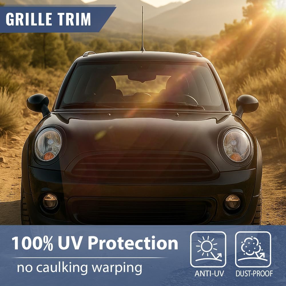 PIT66 Front Grille Hood Molding Trim Moulding, Compatible with 2007-2015 Mini Cooper R55 R56 R58 R59 (NOT fit S) Black #51132751040#MC1235100