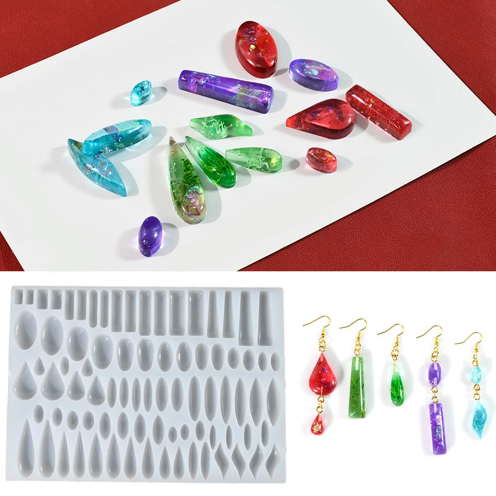 Creative Long Strip Water Drop Pendant Mold Artistic Silicone Charm Mold for Crafting Water Drop Long Bar Pendant