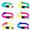 Random Candy Color Quick Release Collar Pet Dog and Cat Nylon with Bell Adjustable Leash Accessory 1 Pc