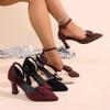 2026 Neue Mode Schleife Verziert Damen High Heel Sandalen Sommer Einfarbige Elegante Spitze Trendiger Taschenabsatz Sandalen