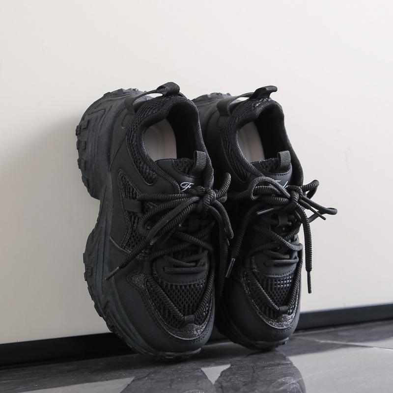 

ins Korean version of the new dad shoes girl 2025 autumn student sports running casual thick sole height increase FB9912 35