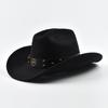 Men Women Vintage Big-edge Western Cowboy Hat  Gentleman Cowgirl Jazz Hat Cloche Church Caps