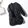 Women White Down Long Jacket V Neck Collar Casual Autumn Winter Outwear Coat Fashion