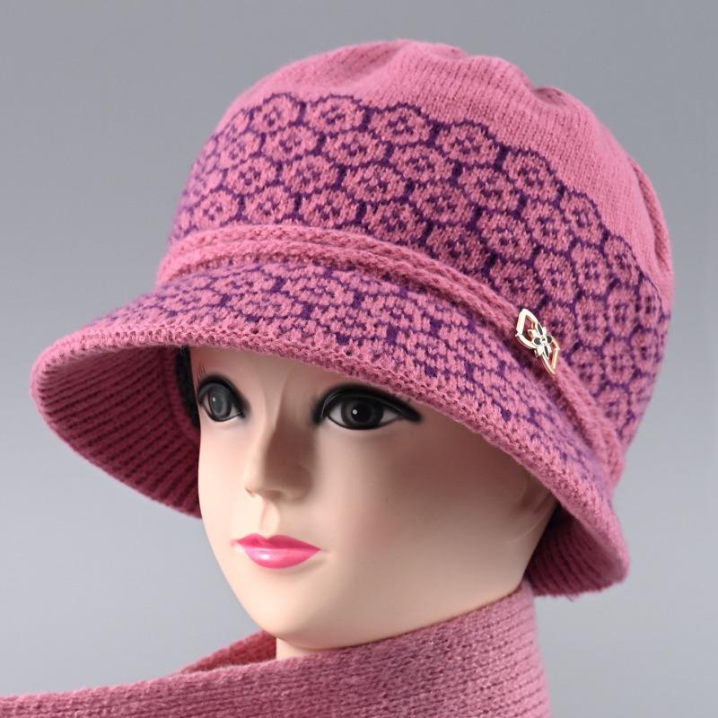 Hat Winter Lady Fleece Warm Knitted Wool Hat Old Hat Fleece Ear Protector