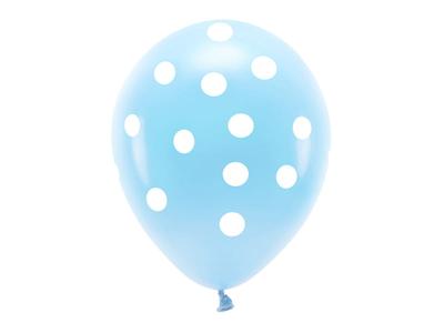 Partydeco Balloons Eco 33 Cm Pastel Blue With Dots 6 Pcs