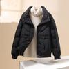 Winter Short Down Cotton Jacket for Women with Stand Collar and Stylish Design