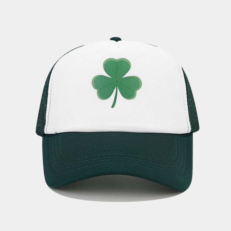 New Fashion Clover Pattern Truck Driver Hat Men's Summer Outdoor Sun Hats Women Breathable Sunscreen Mesh Baseball Cap Tide