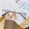 New cat eye glasses fashionable hollow high-value metal women's anti-blue flat mirror holder ultra-light