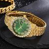 Orologio Bracciale Moda Uomo Orologio Analogico al Quarzo con Calendario Giorno Bracciale con Strass Orologio da Polso Regalo per Marito Fidanzato