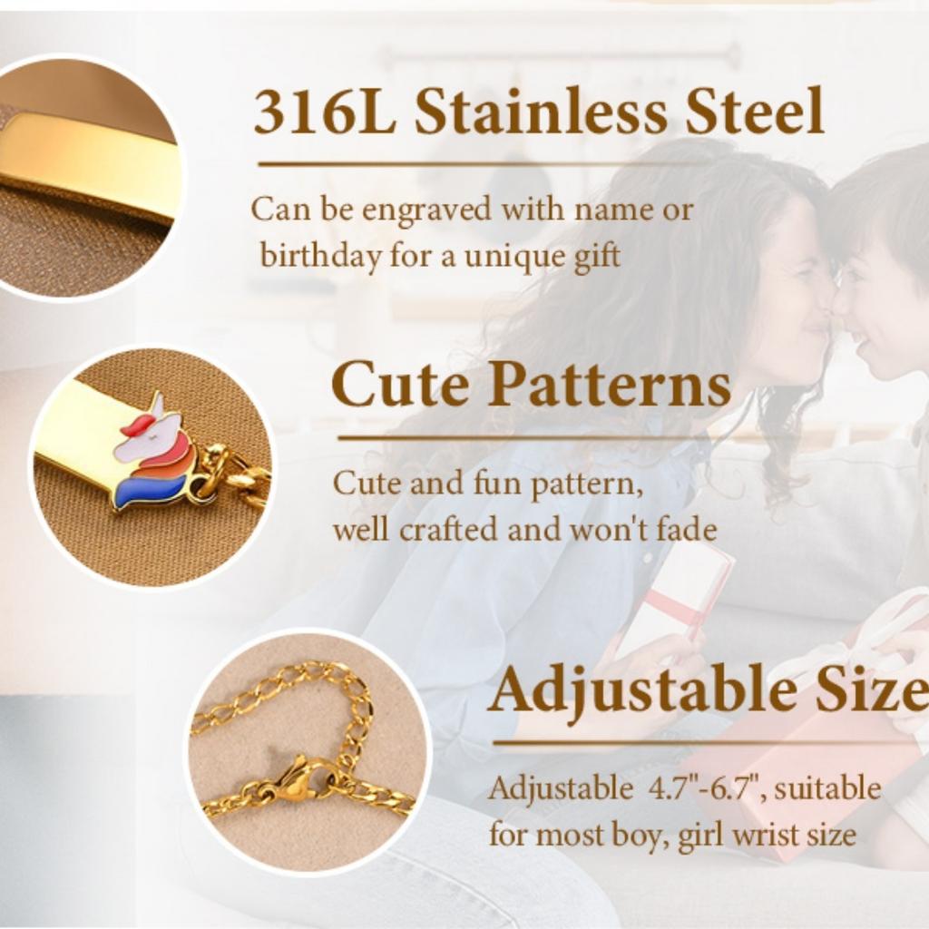 Stainless Steel Jewelry Free Custom Little Friend Bracelets Anti Allergy Engrave Name Bracelets,New Boys Grils Jewelry Gift