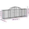 VidaXL Paniers à gabions arqués 11 pcs 200x30x60/80 cm Fer galvanisé, gabion, cage de gabion, panier de mur de gabion, mur 3146077