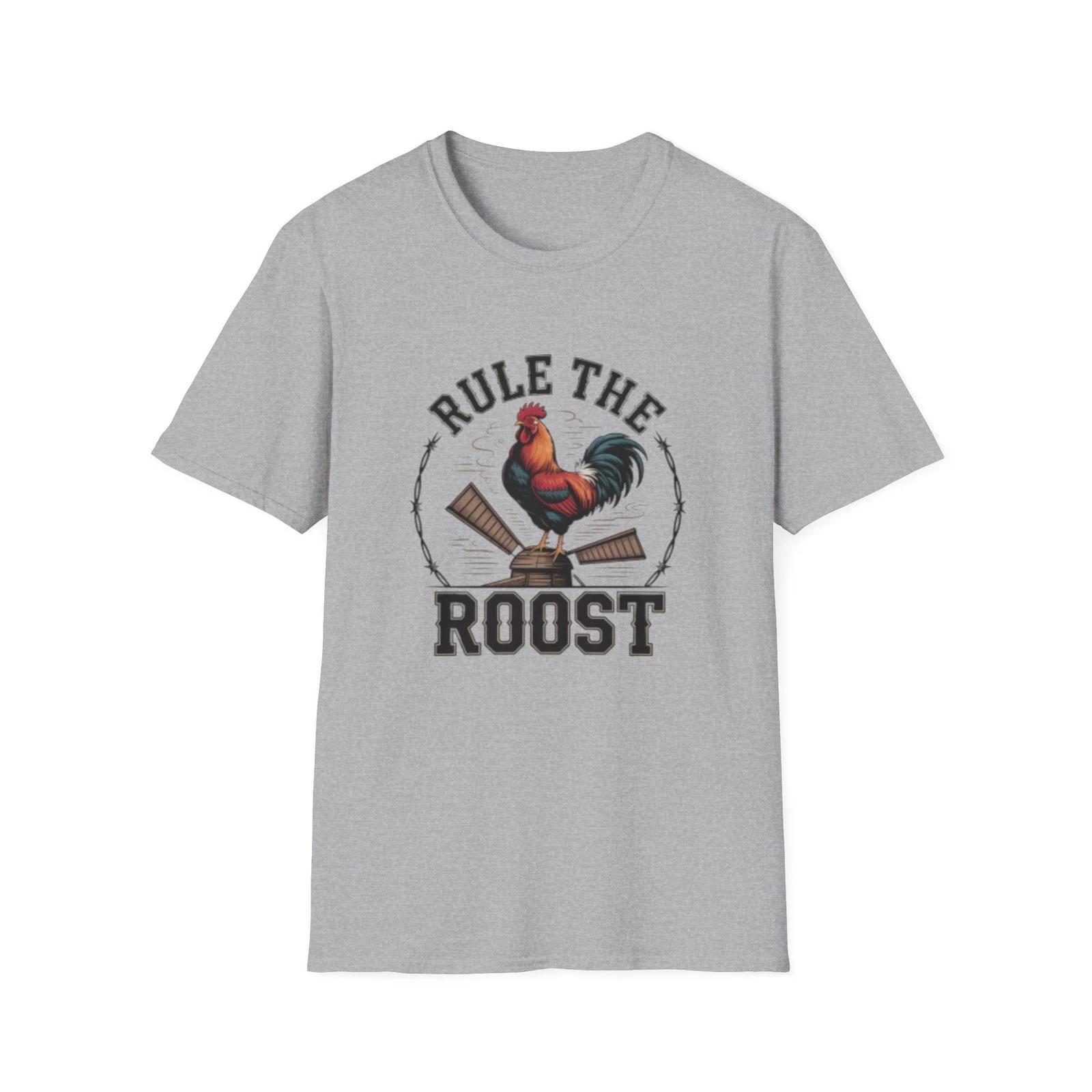 -Rule The Roost Rooster T-Shirt | Farm Chicken Graphic Tee S
