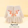 Cartoon Unicorn Baby Warm Winter Children's Gloves Cute Finger Half Finger Flip Cover Boys Girls Mittens Gloves 5-10Years Old