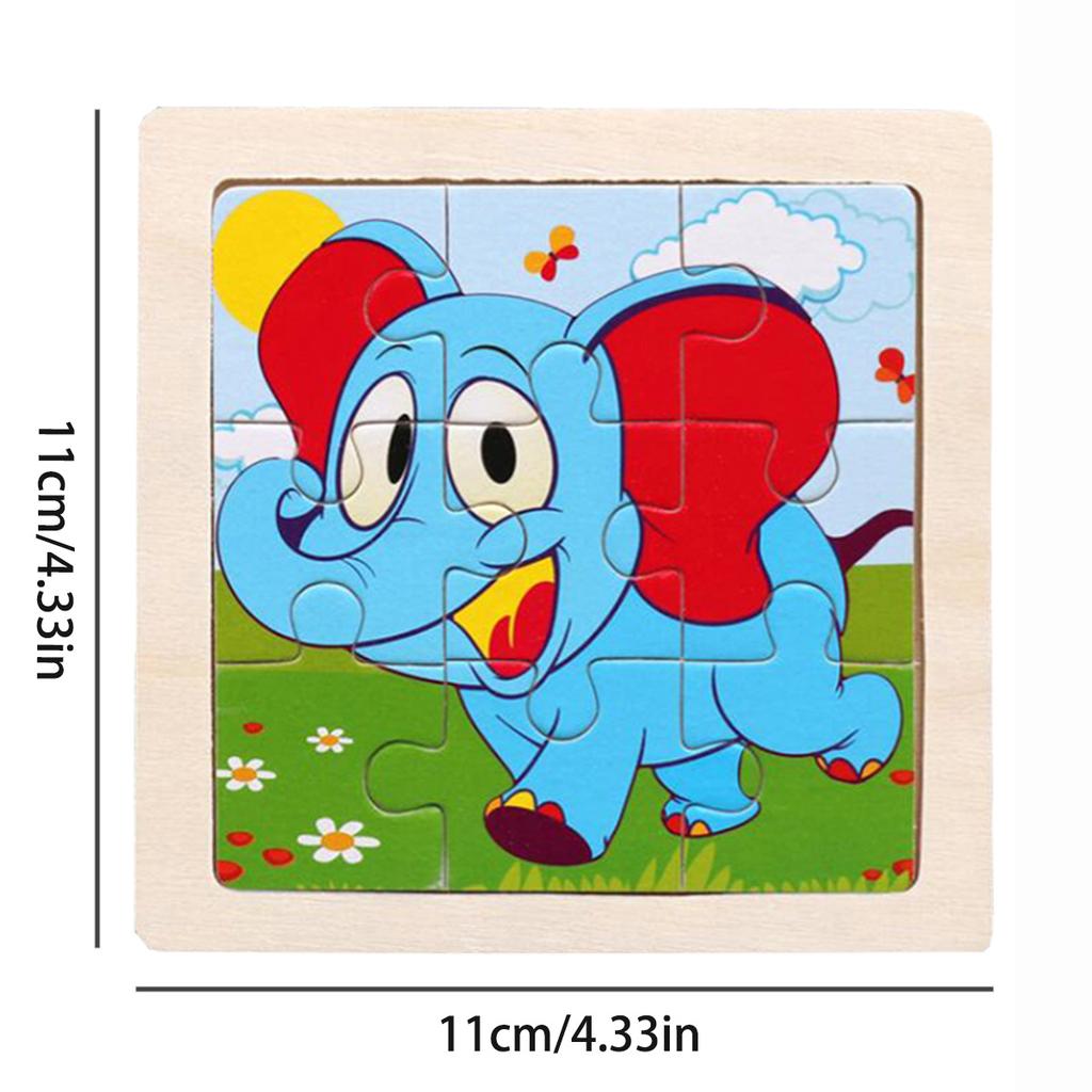 11cm/4.33in Holzpuzzle Cartoon Tier Verkehr Auto Holzpuzzles für Kinder Montessori Spiele Kinderspielzeug