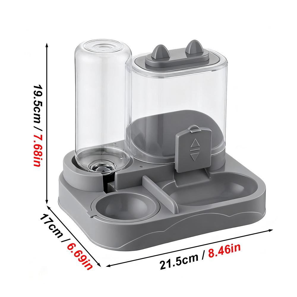 1 PC 2-in-1 Automatic Feeder with Controllable Food Amount for Small Animal Pets Rabbits Cats Dogs Feeder Bowl with Drink Bottle