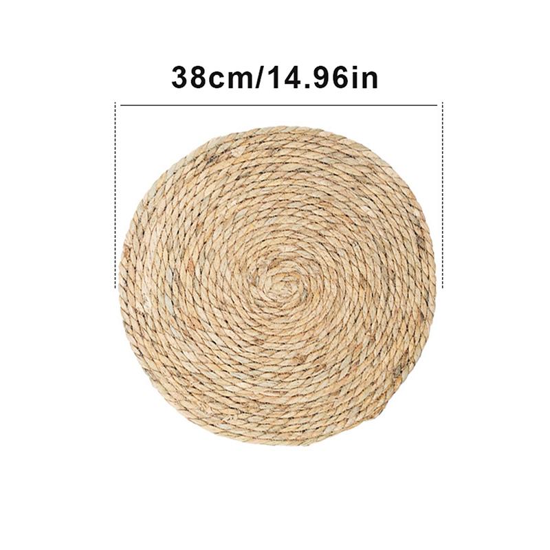 1Pcs Pot Mats Handwoven Rattan Placemats Round Heat Insulation Mats Natural Woven Table Mats For Dining Home Wedding Decor