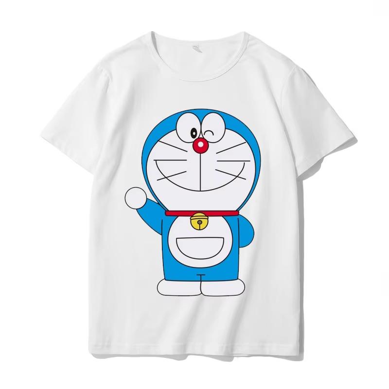

Harajuku Doraemon T-shirt Jingle Cat Short Sleeve Blue Fat Short Sleeve Loose Women s Clothing Top T-shirt Women Clothing 4XL