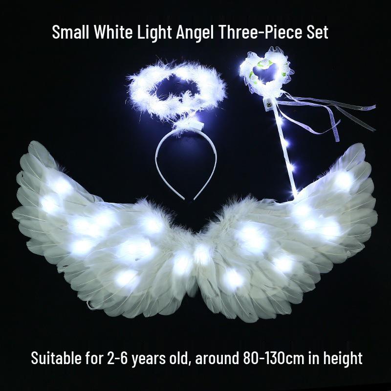 Children's Glowing Angel Feather Wings Costume Prop for Girls & Adults - Fairy, Elf, Cosplay & Photoshoots