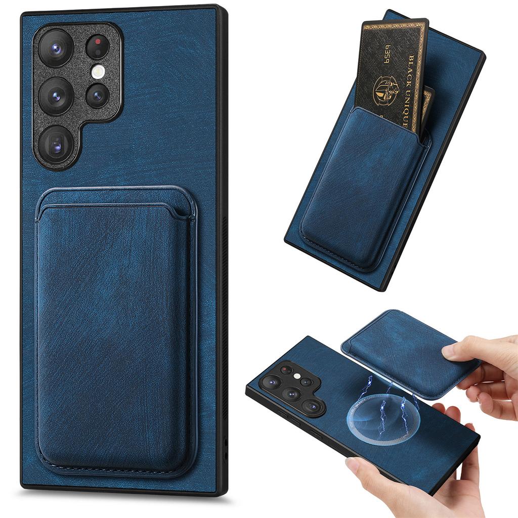 2 IN 1 Magnetic Cards Bag Detachable Vintage Leather Case For Samsung Galaxy S23 Ultra S22 Plus S24 A54 A14 A24 A15 A25 Cover