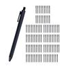 100 Pack Black Oil-Based Ballpoint Pens, 1.0mm Tip, Knock-Type, Large Capacity, Matte Finish, Modern Design, 145mm Length, Ideal for Office and