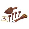 Chinrest Endpin Tailpiece Tuning Pegs Ebony Chin Rest for 4/4 Violin Replacement