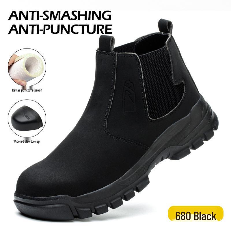 

TK Microfiber Leather Safety Boots, Anti-Slip, Puncture-Resistant, Lightweight, Comfortable Work Shoes for Long-Standing Durability